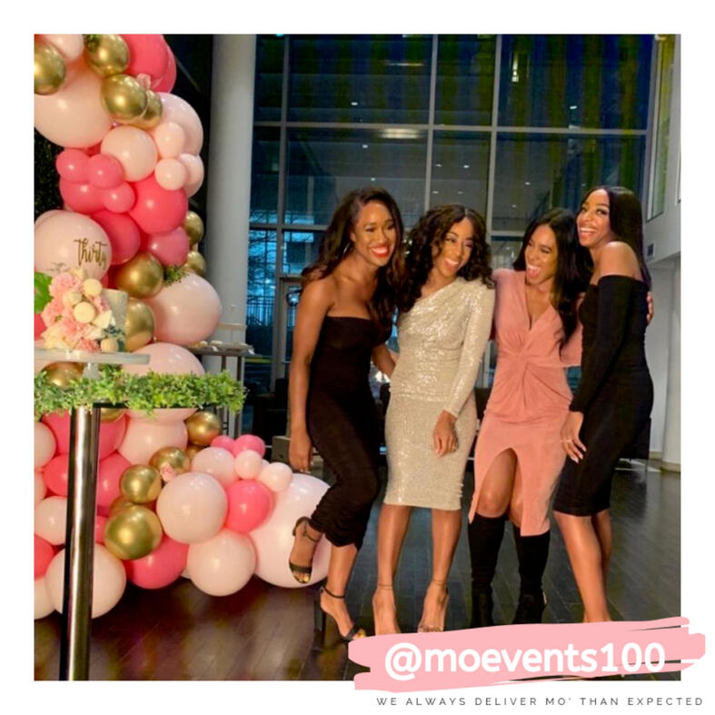 friends laughing; black friends laughing; balloon decor